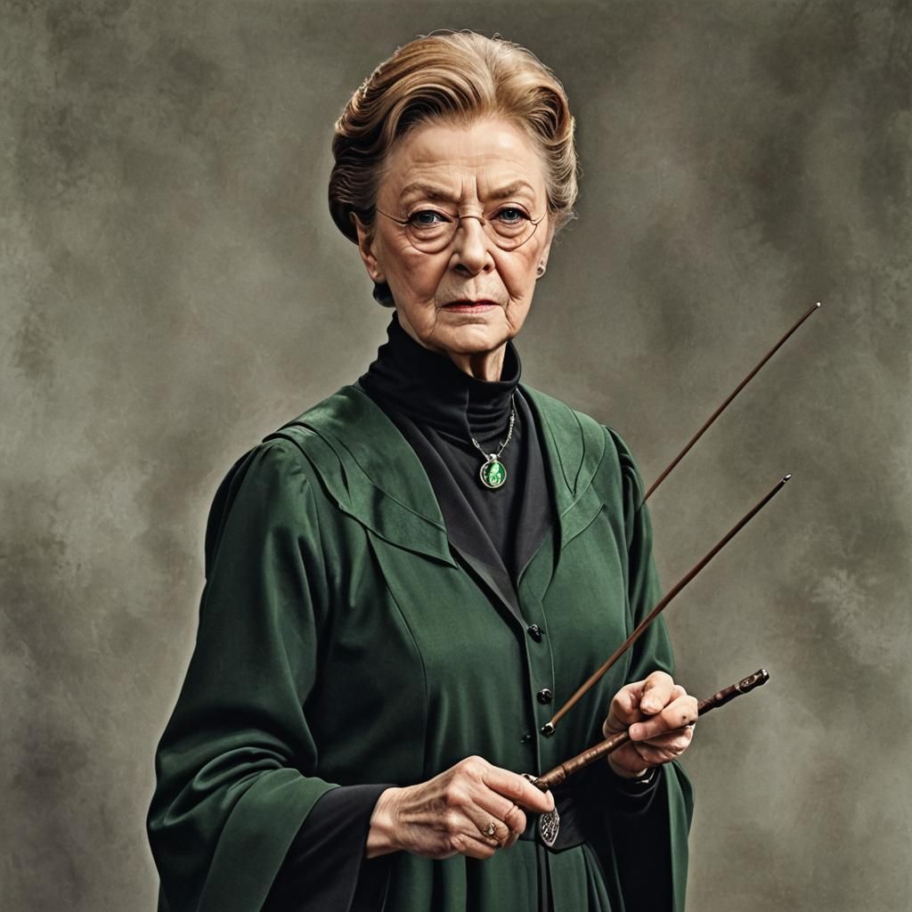 McGonagall Teaches Harry Wand Use: Hyperrealistic Scene