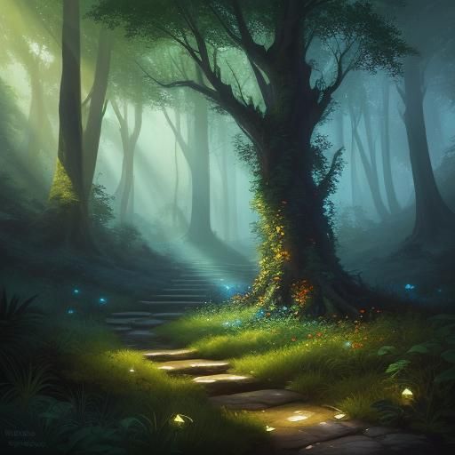 Hybrid Creatures in Magical Woods: Fantasy Concept Art