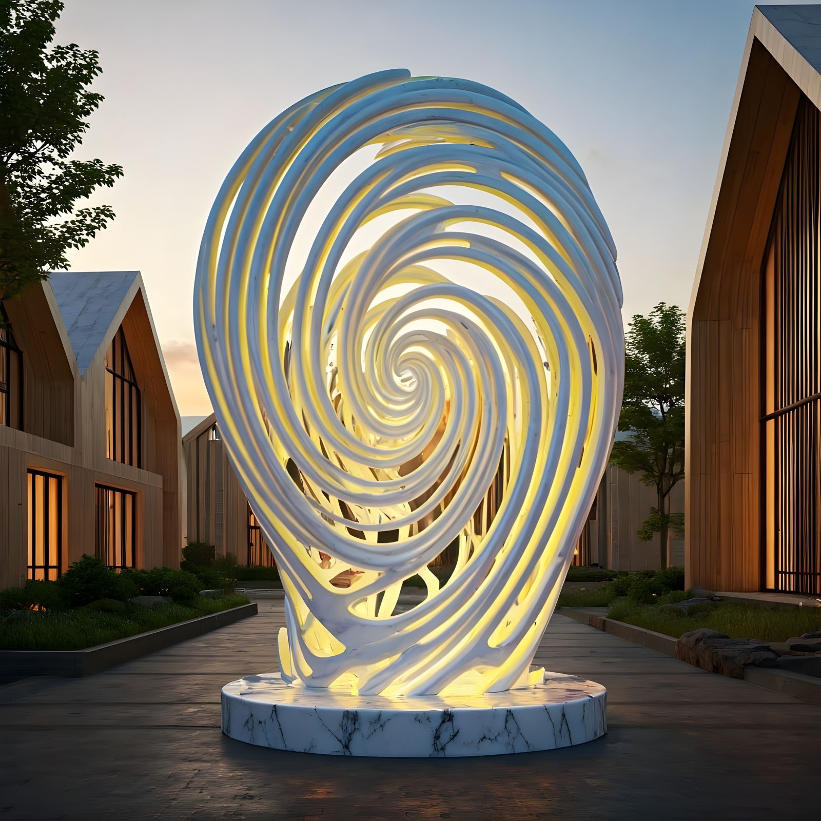 Hyper-Realistic Village Sculpture Blends Plastic and Marble ...