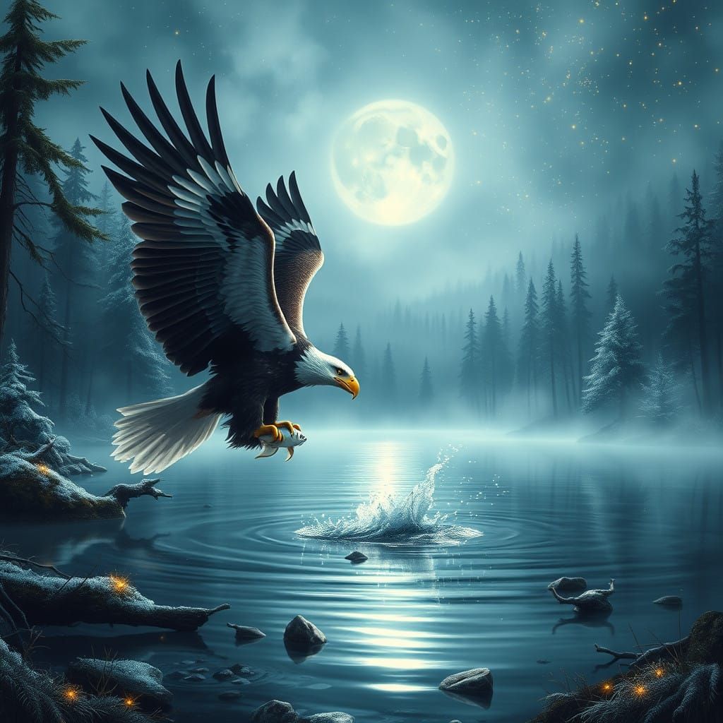 Moonlit Forest Encounter in a Regal Aesthetic