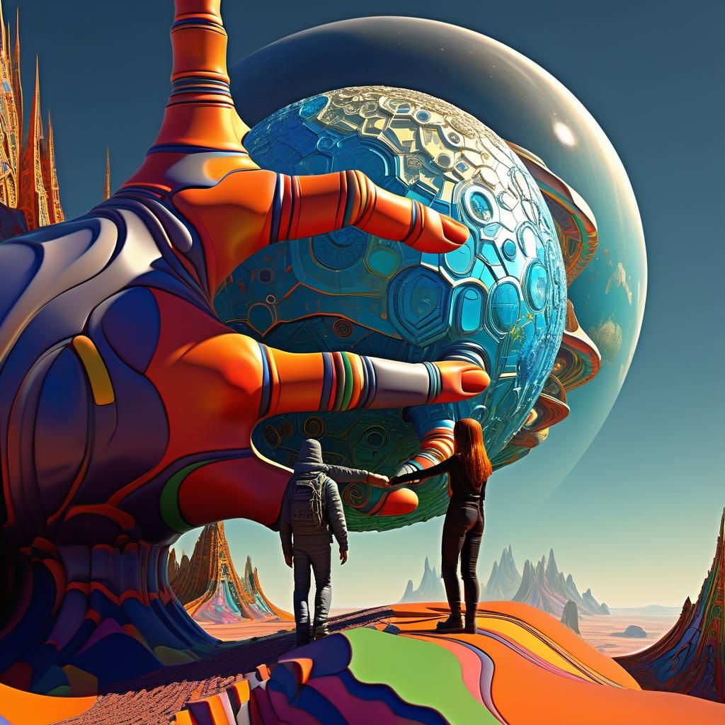 Dazzling Alien World with Rotating 3D Mandelbulb