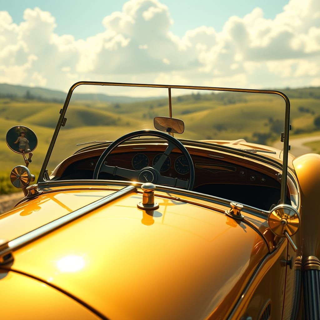Vintage Car Dreams in Whimsical Wonderland