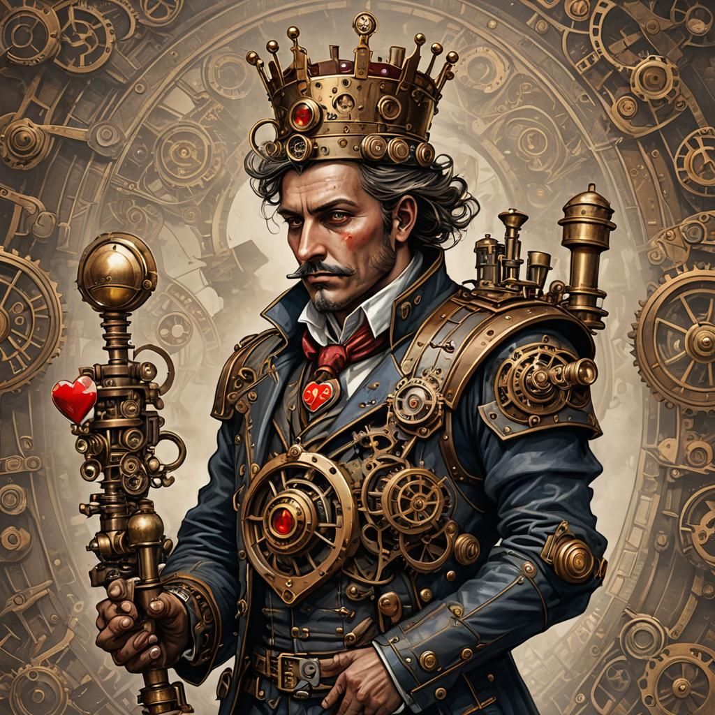 Steampunk King of Hearts with Engine