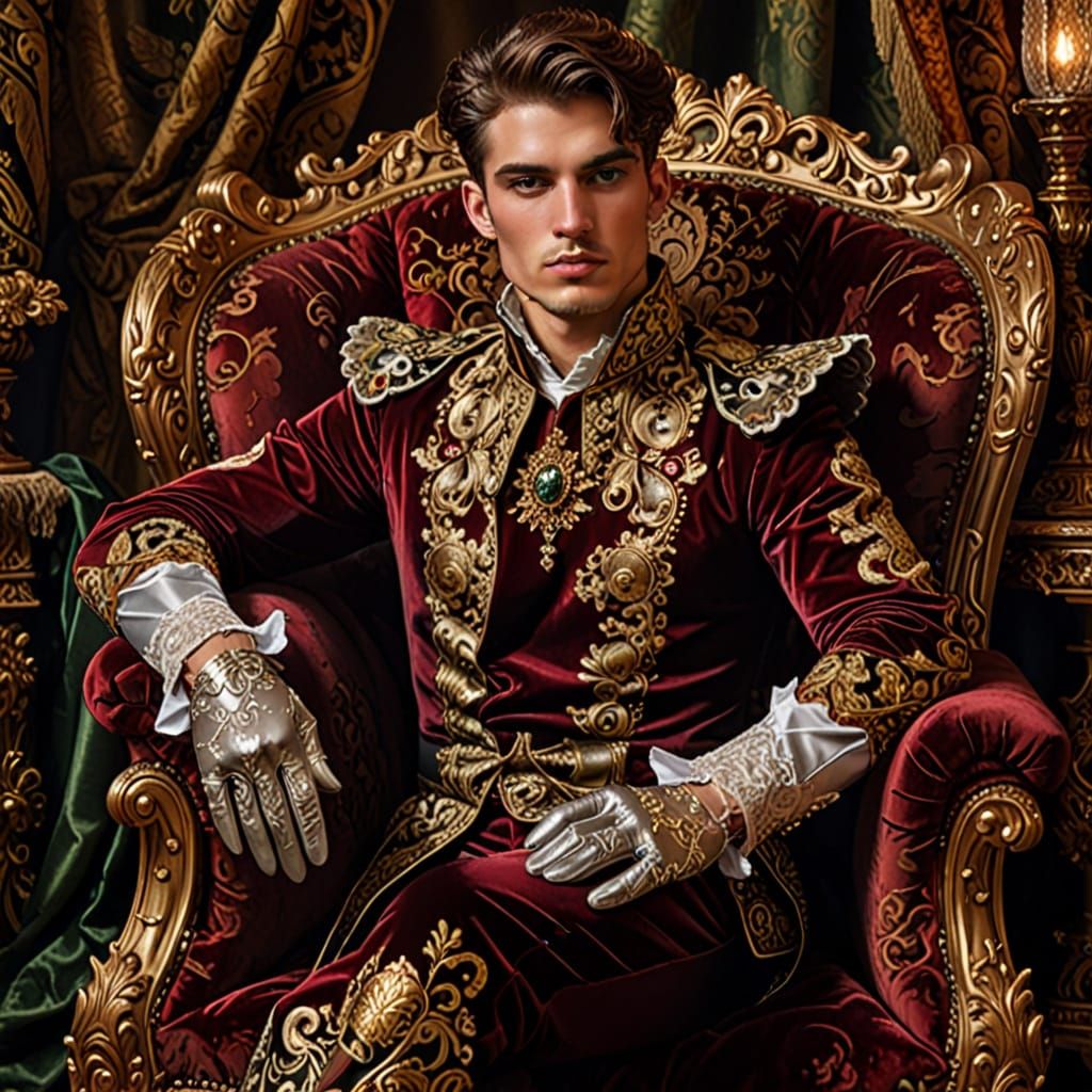 Steampunk Victorian Man in Armchair Portrait