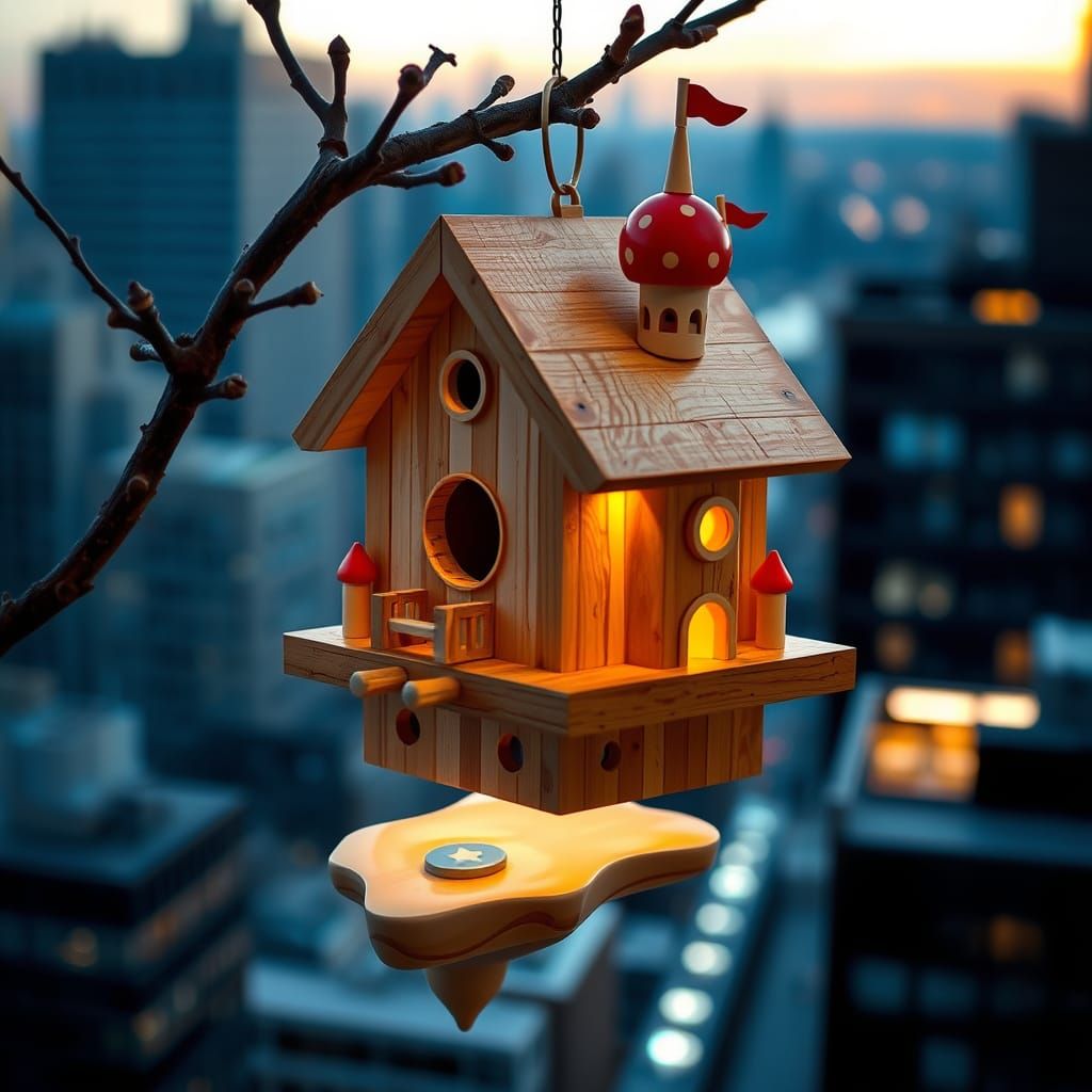 Classic and Futuristic AI-Generated Birdhouses