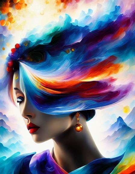 Cubist Abstract Painting in Leonid Afremov Style