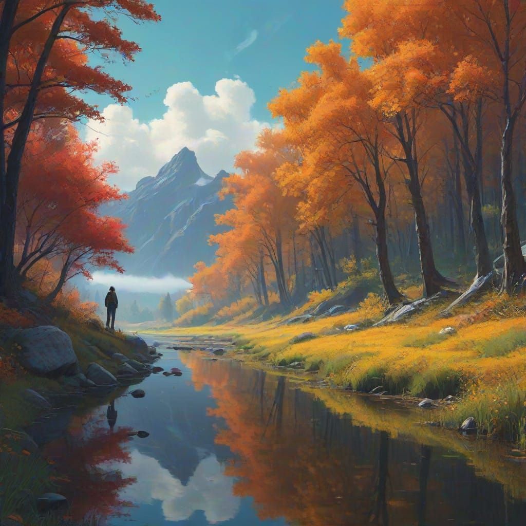 Vibrant Utopian Landscape in a Dreamlike State