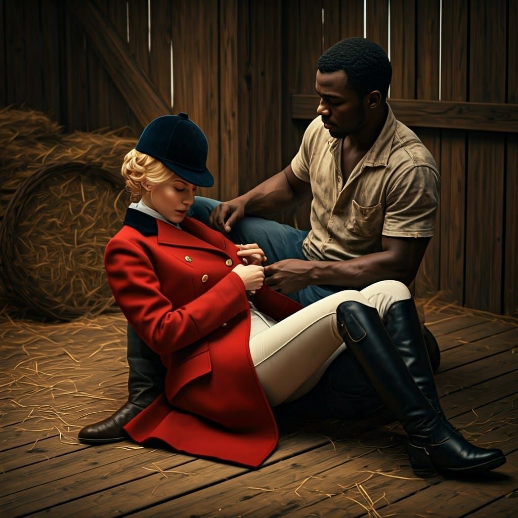 Rustic Elegance: Noble Countess and Gentle Farm Hand