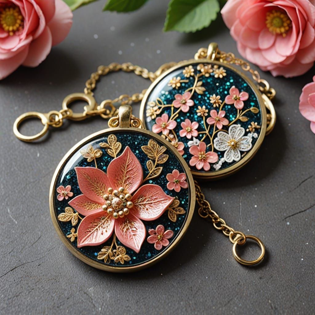 Sparkling Floral Lace Resin Jewellery