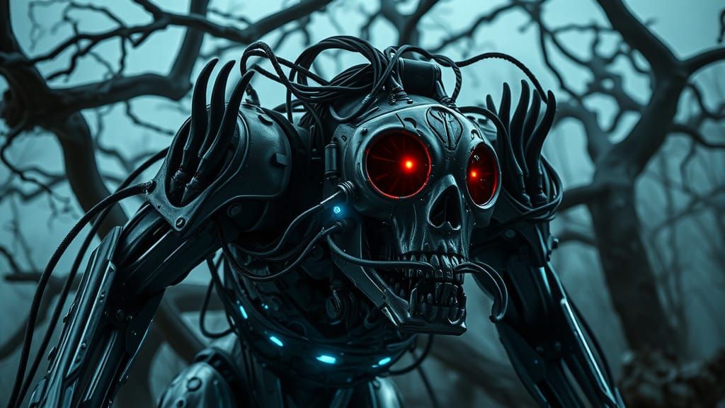 Cybernetic Horror in a Dark, Gritty Landscape