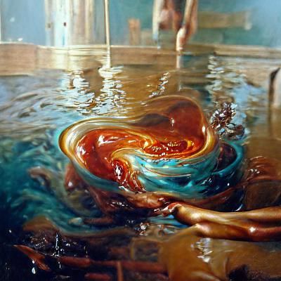 Surreal Subatomic Gold Rush: Oil Painting by Gurney