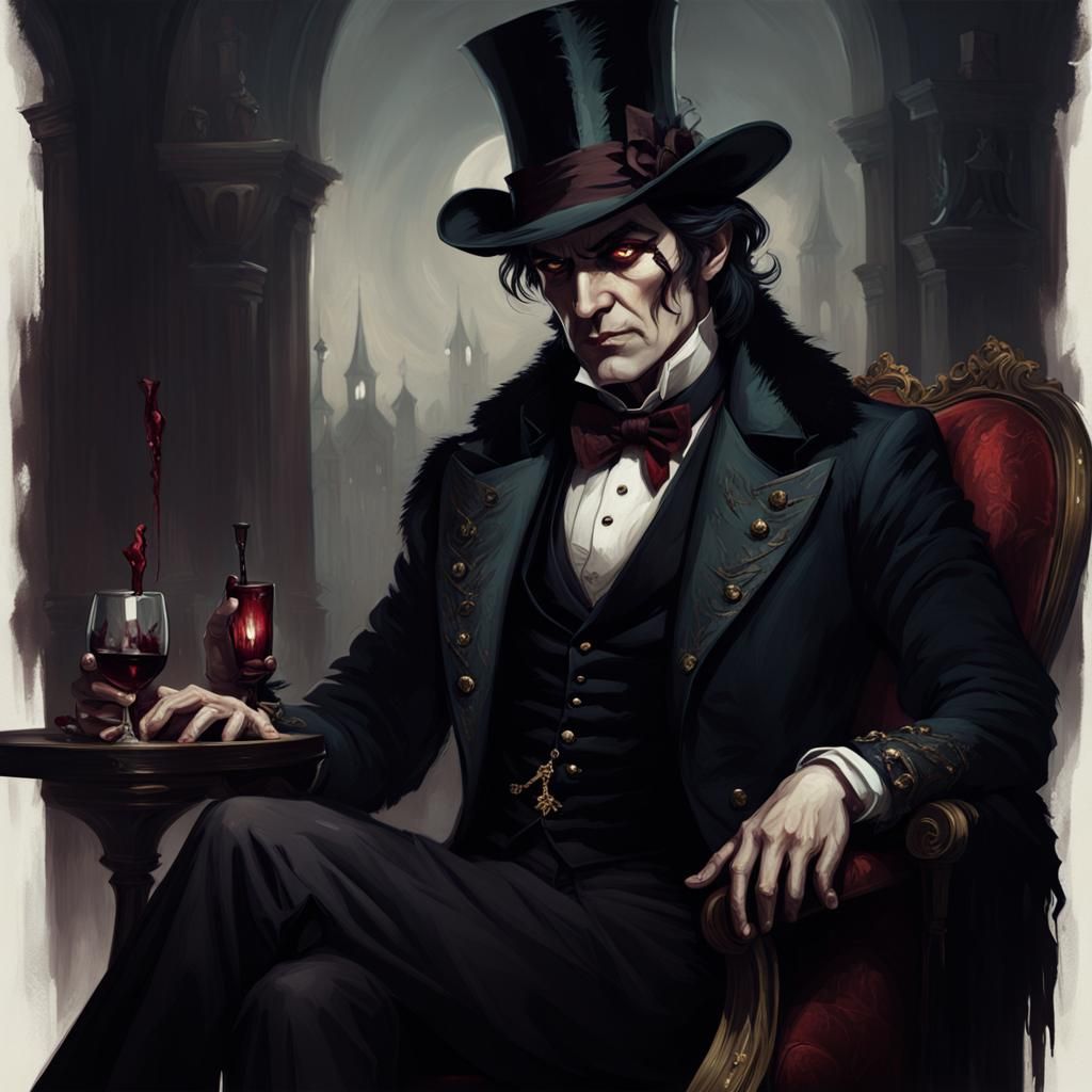 Moody Portrait of a Man with Wine