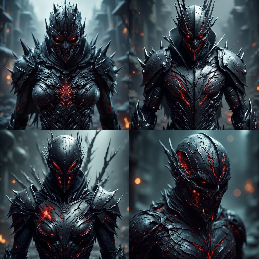 Sinister Mecha Monster in Polished Metal Armor