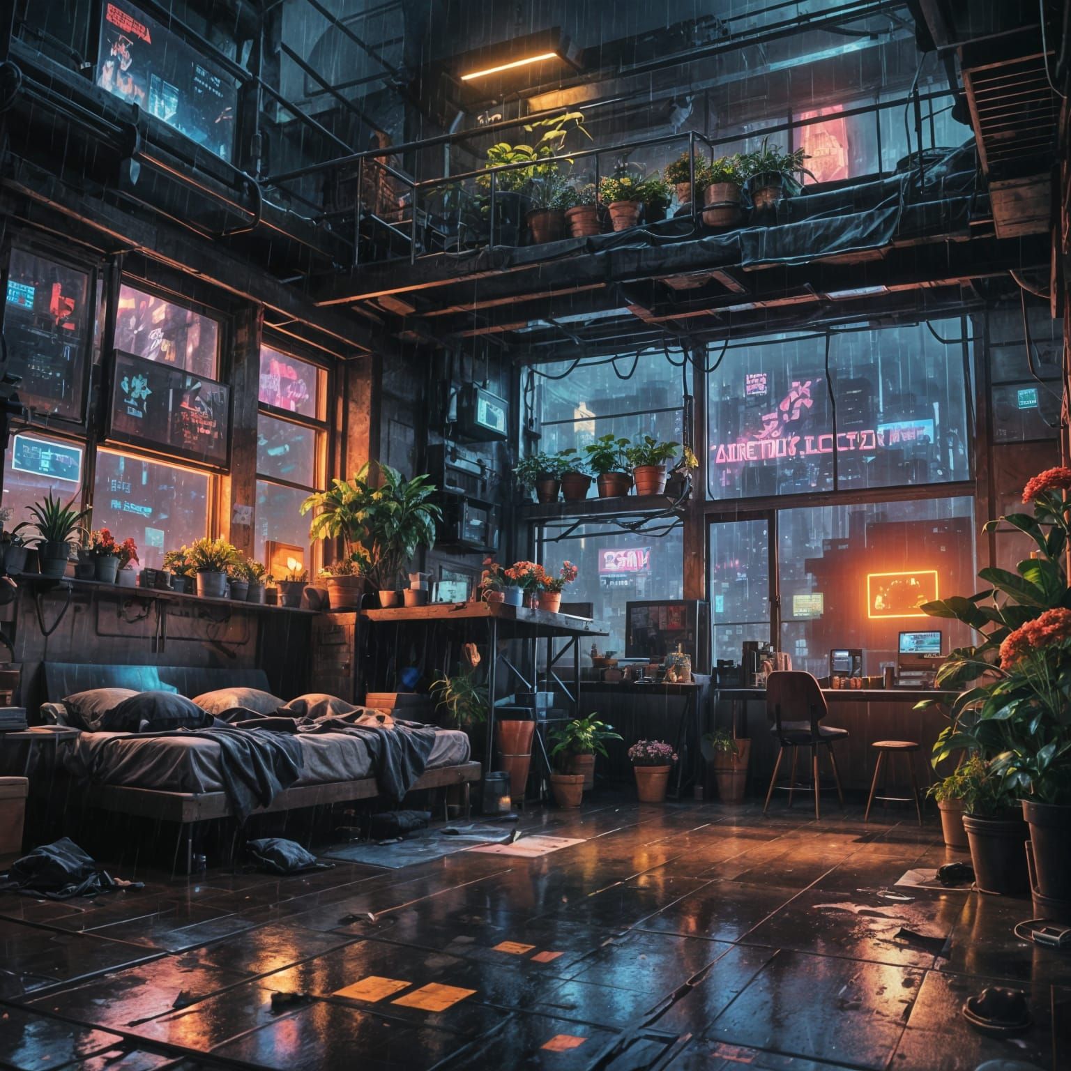 cyberpunk loft