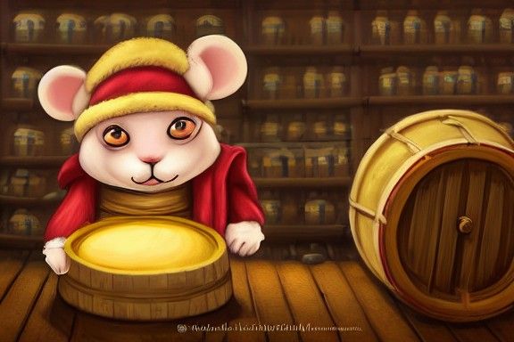 Merry Mouse Monk in Castle Yard Fantasy