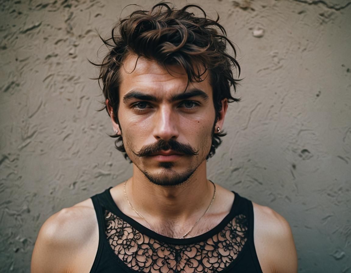 Handsome man with mustache