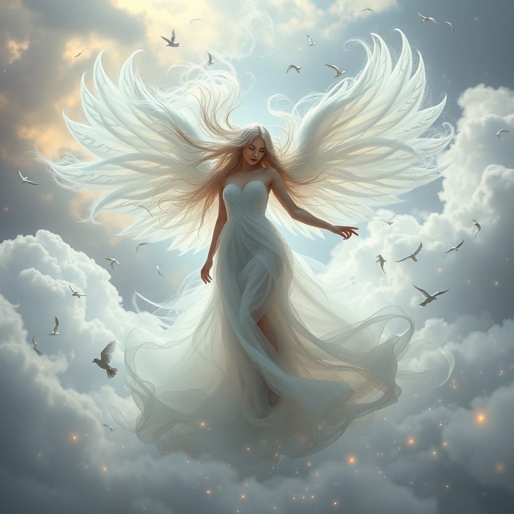 Ethereal Wind Goddess in Fantasy Style