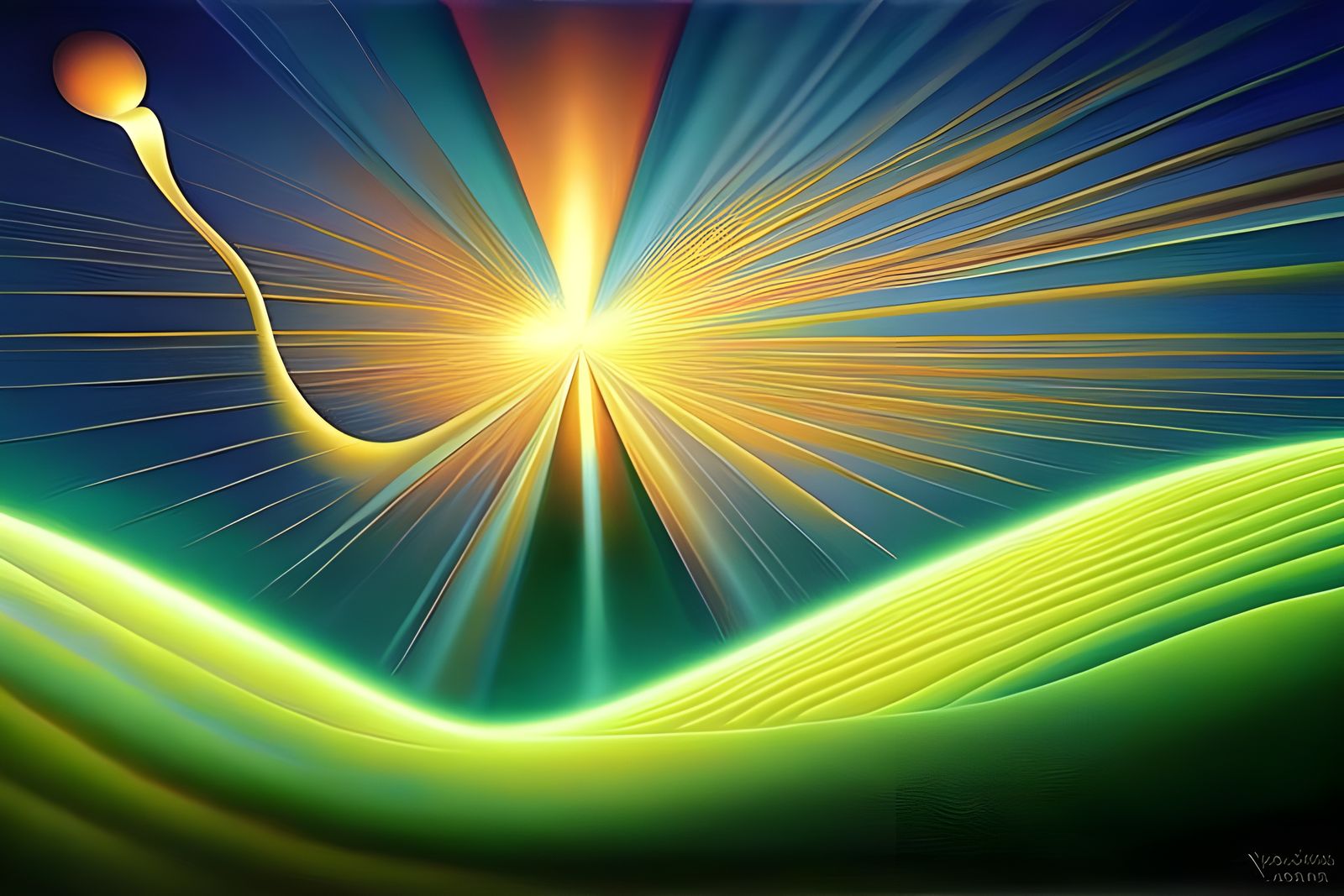 Dreamlike Abstract Illusion with Radiant Light