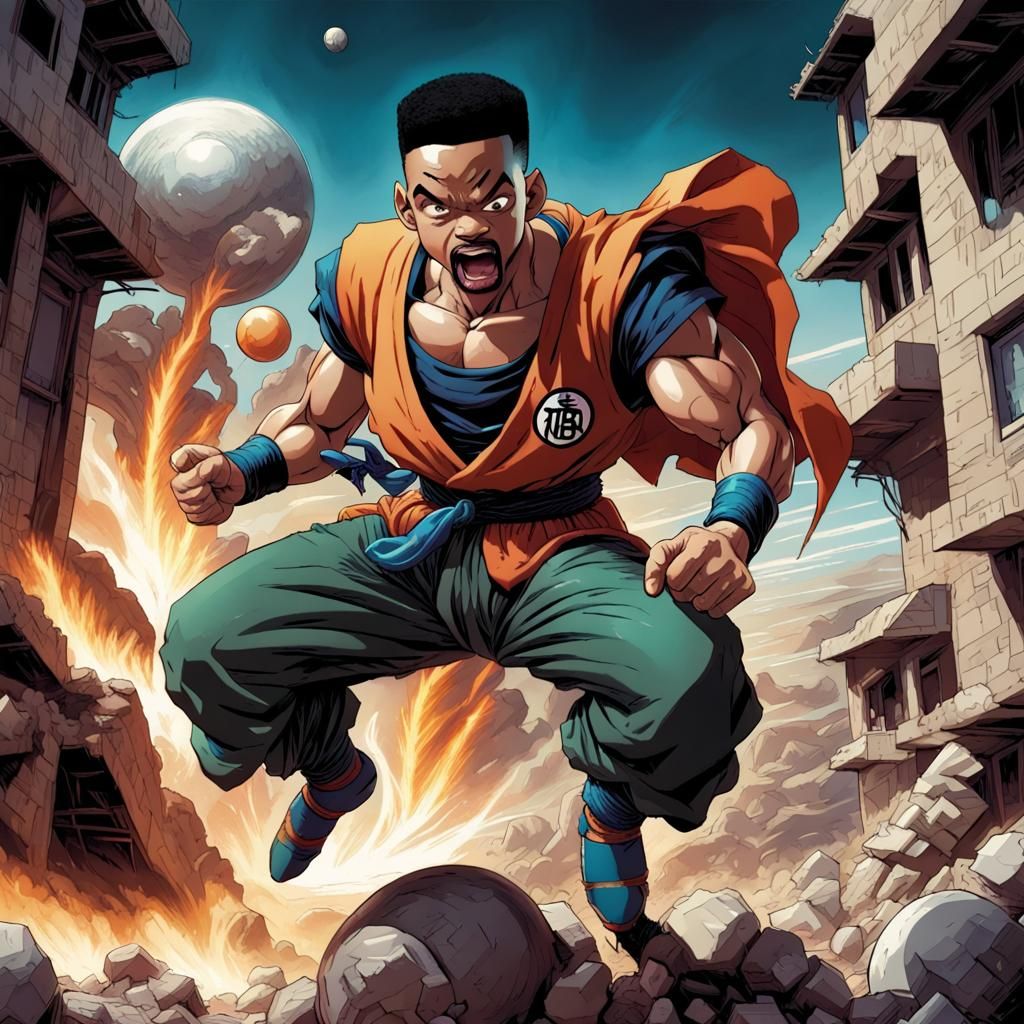 Will Smith as Dragon Ball Z Comic Art