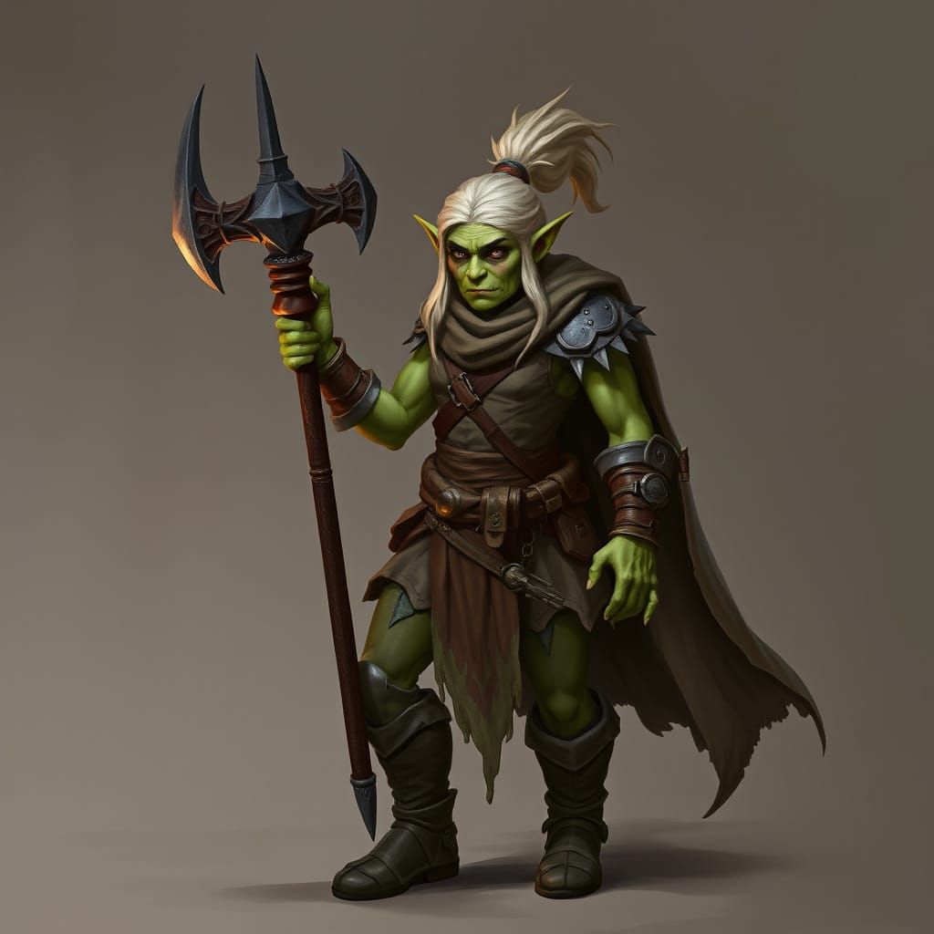 Female Orc Cleric for Dungeons and Dragons