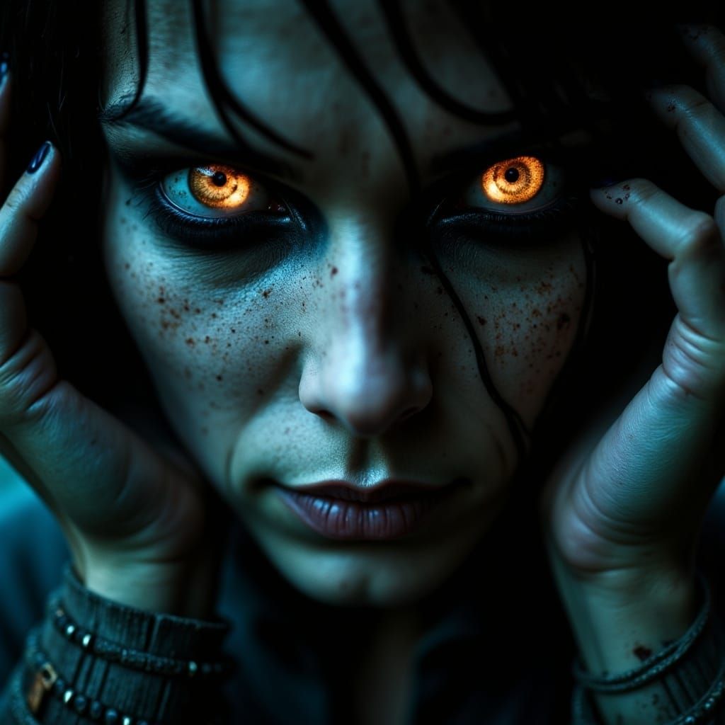 Eyes of Darkness: A Haunting Portrait of Pure Malevolence