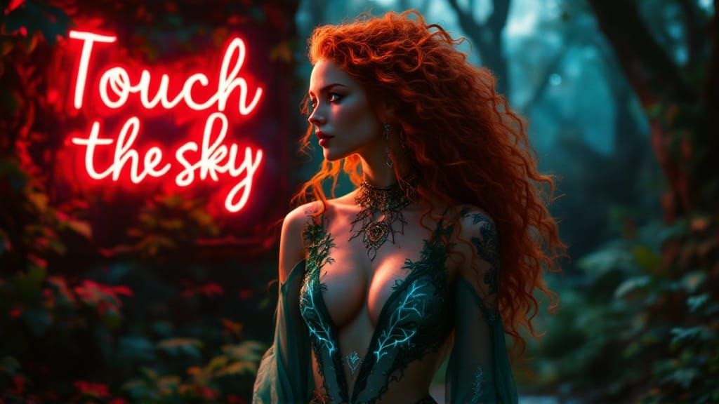 Dark Fantasy Merida in Mystical Forest, Inspired by Fantasy....