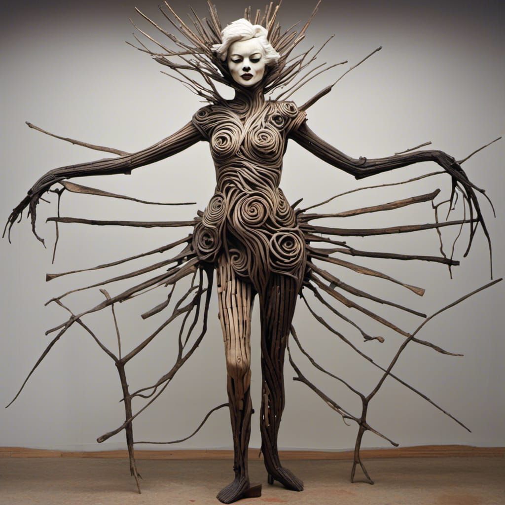 Marilyn Monroe with Wood Mask Effect