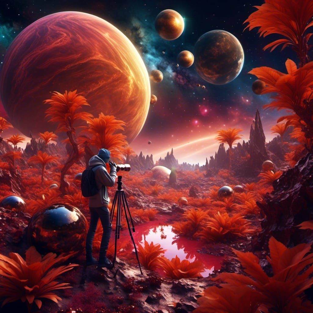 Hyperreal Telescope View of Alien Planet