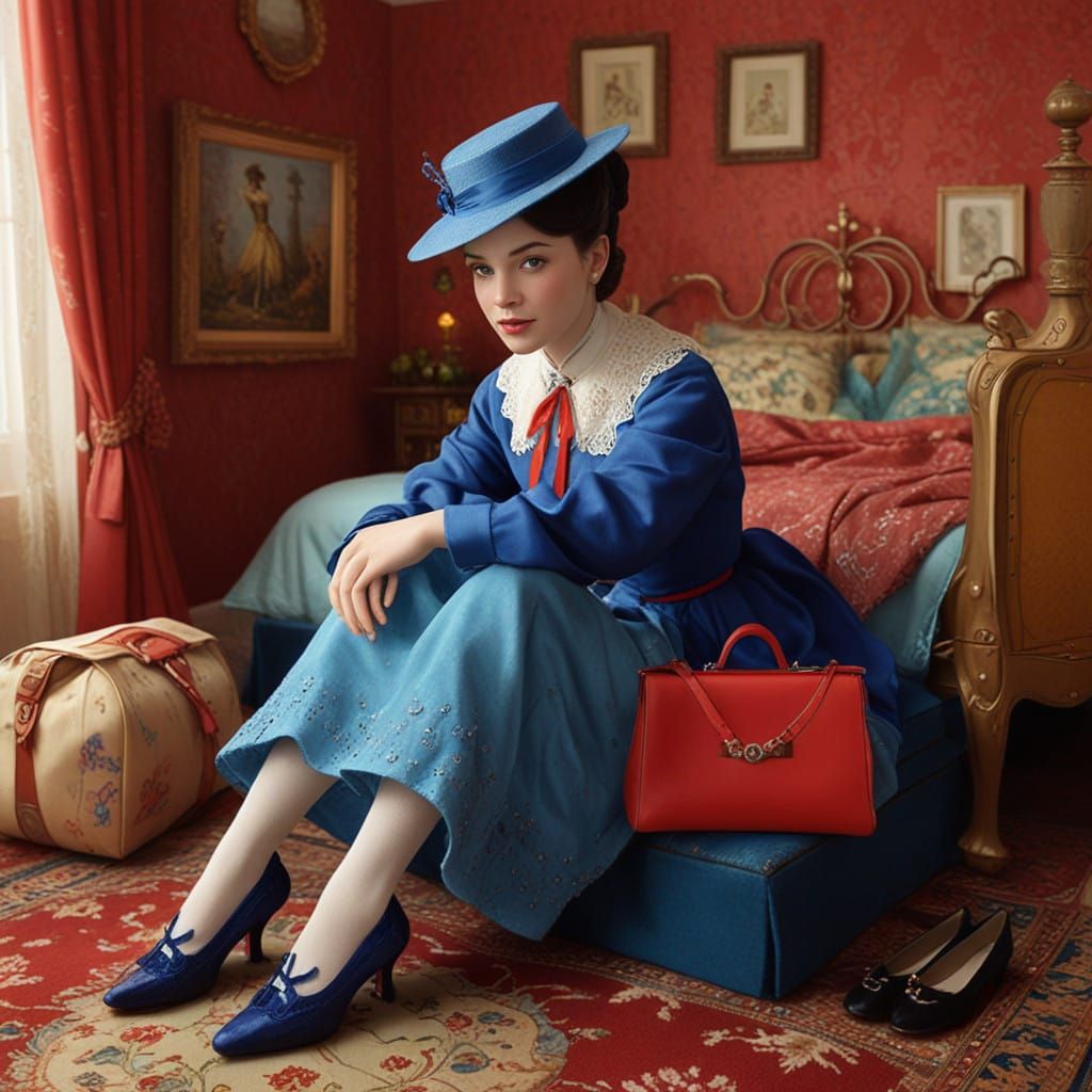 Mary Poppins 2025 'Look' with Shoes, Bag Options