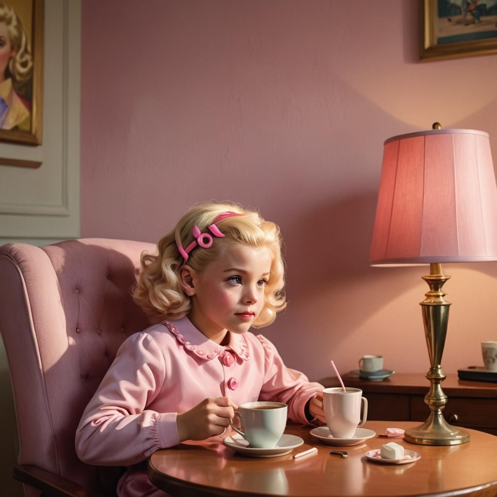 Girl with Rollers: A Vibrant Oil Painting