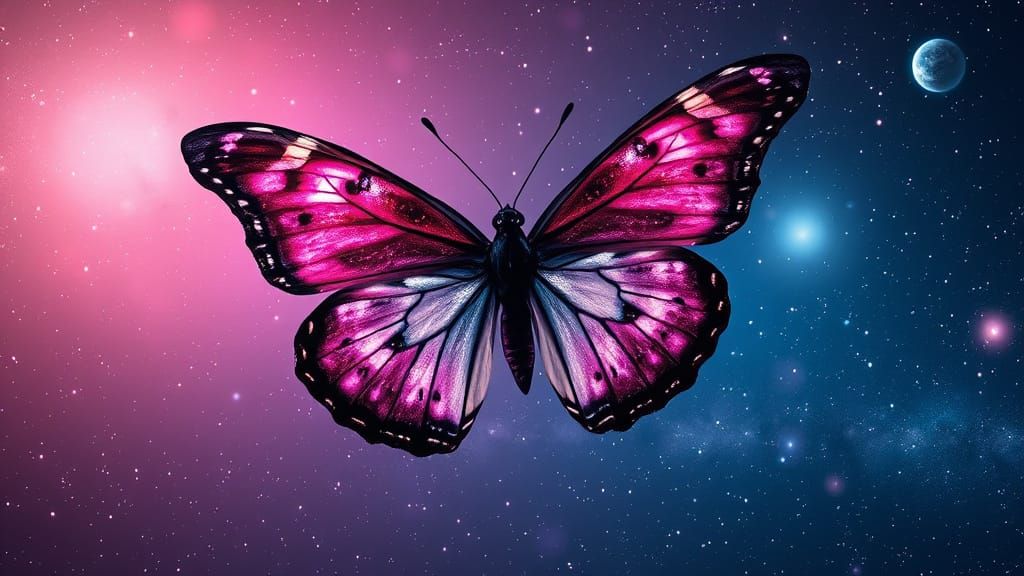 Galactic Butterfly in Hyperrealistic Detail