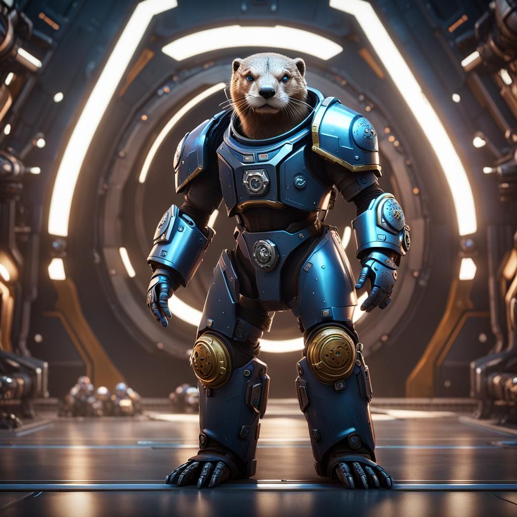 Binary Orbit Security: Otter Space Marine Logo