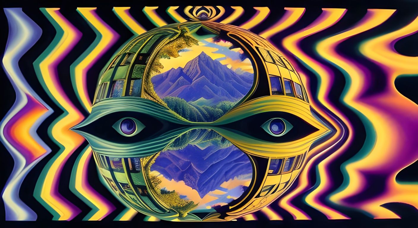 Surreal Face Landscape Optical Illusion Art