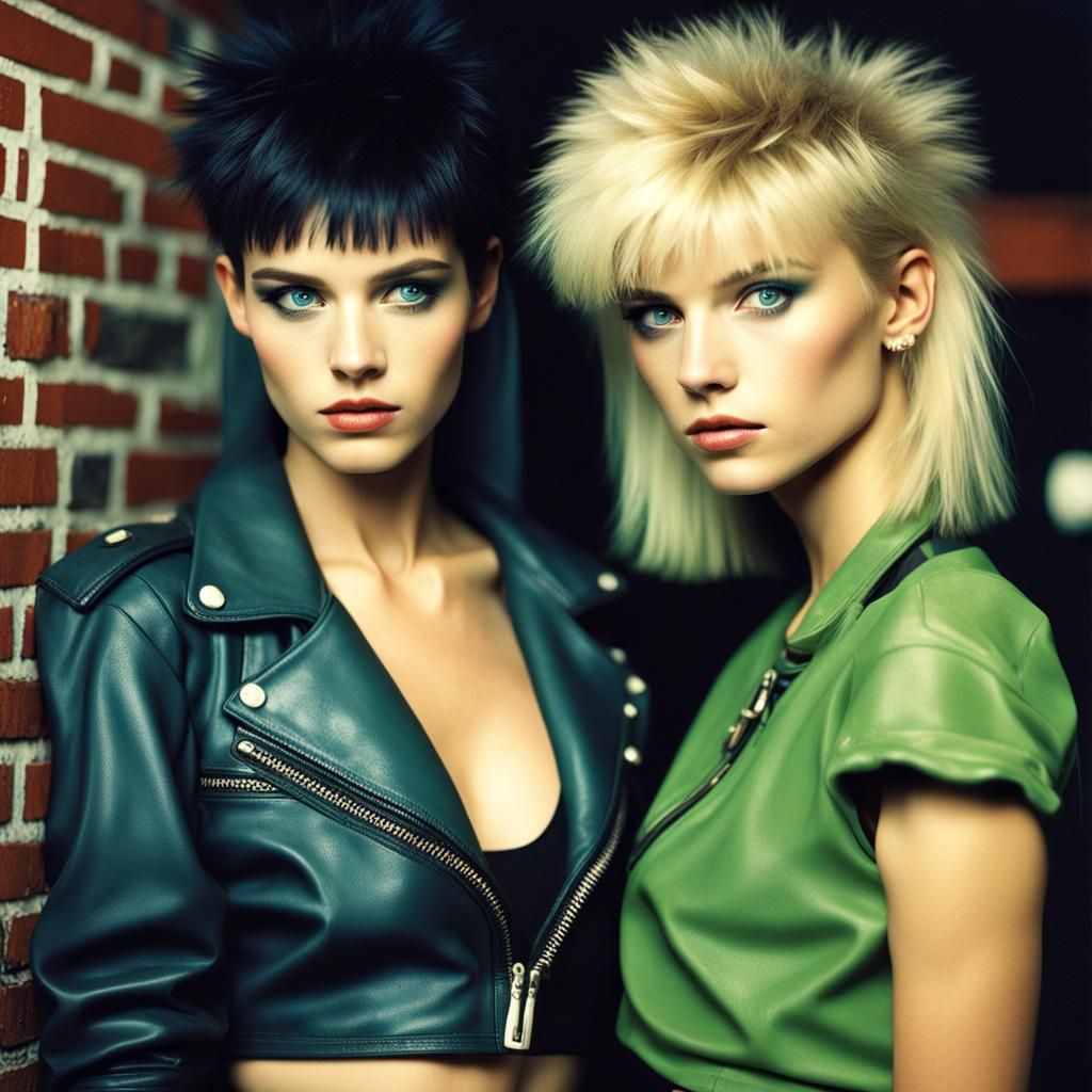 1980s Girls in Smoky Rock Club Photo