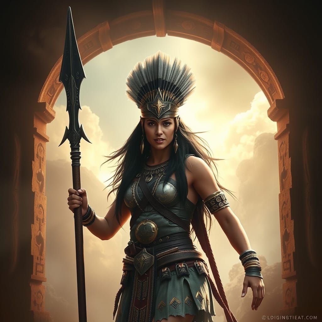 Gal Gadot as a Majestic Aztec Warrior Princess in Mysterious...