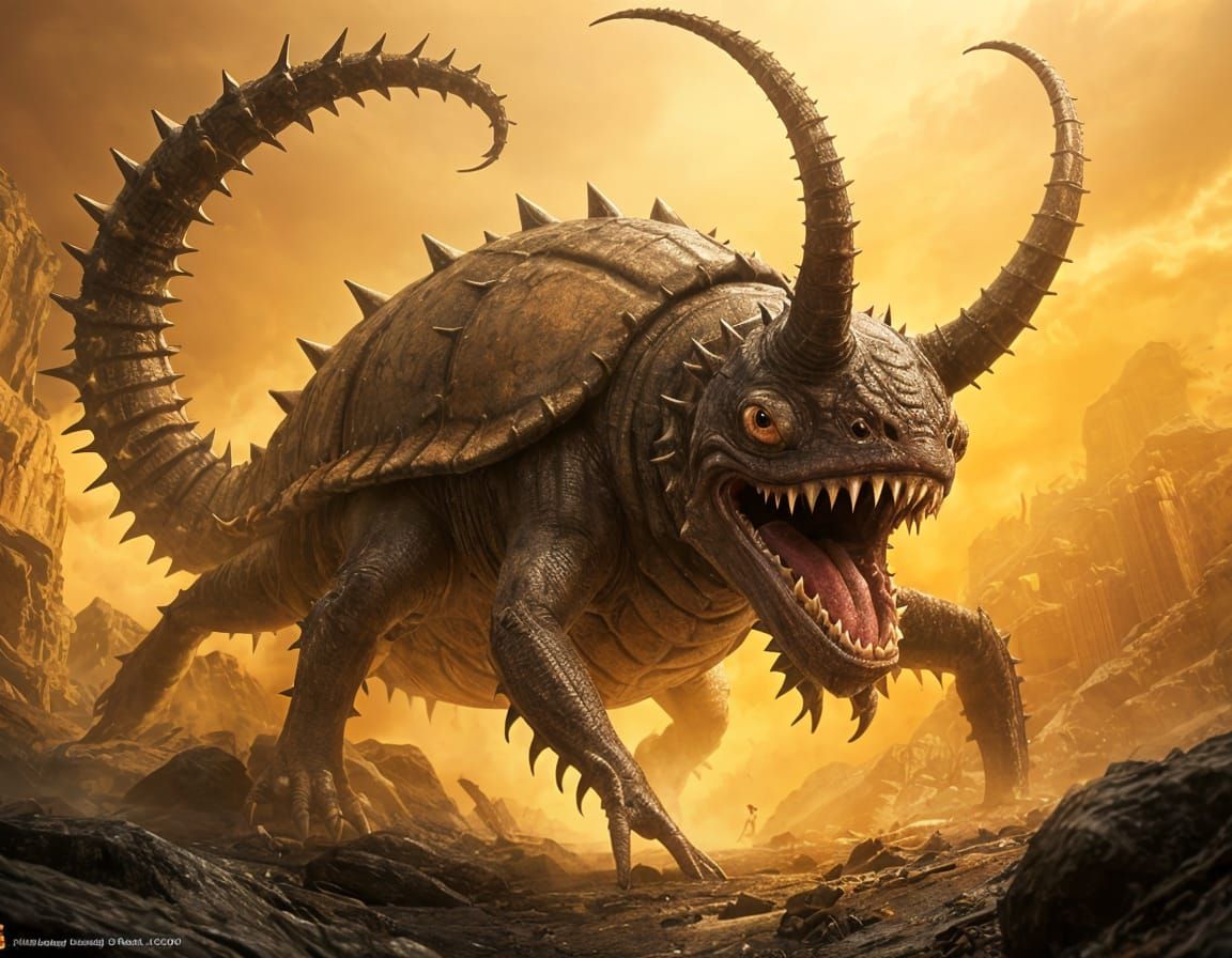 Enormous Tarrasque Monster With Horns and Spikes