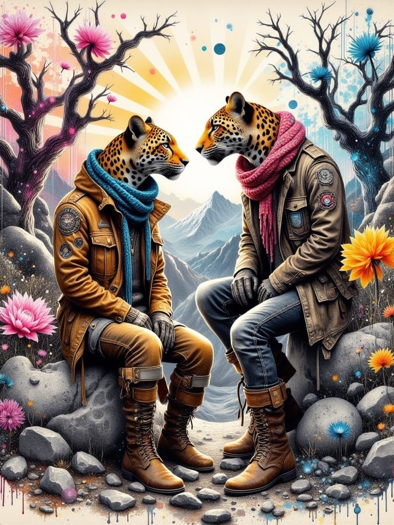 Anthropomorphic leopards