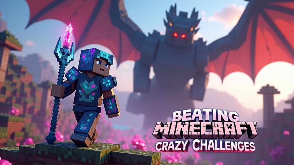 Minecraft Hero Faces Ender Dragon in 3D Cinematic Style