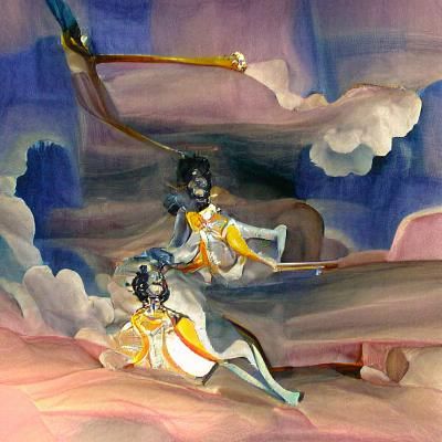 Mythological Scene of Two Figures Outdoors