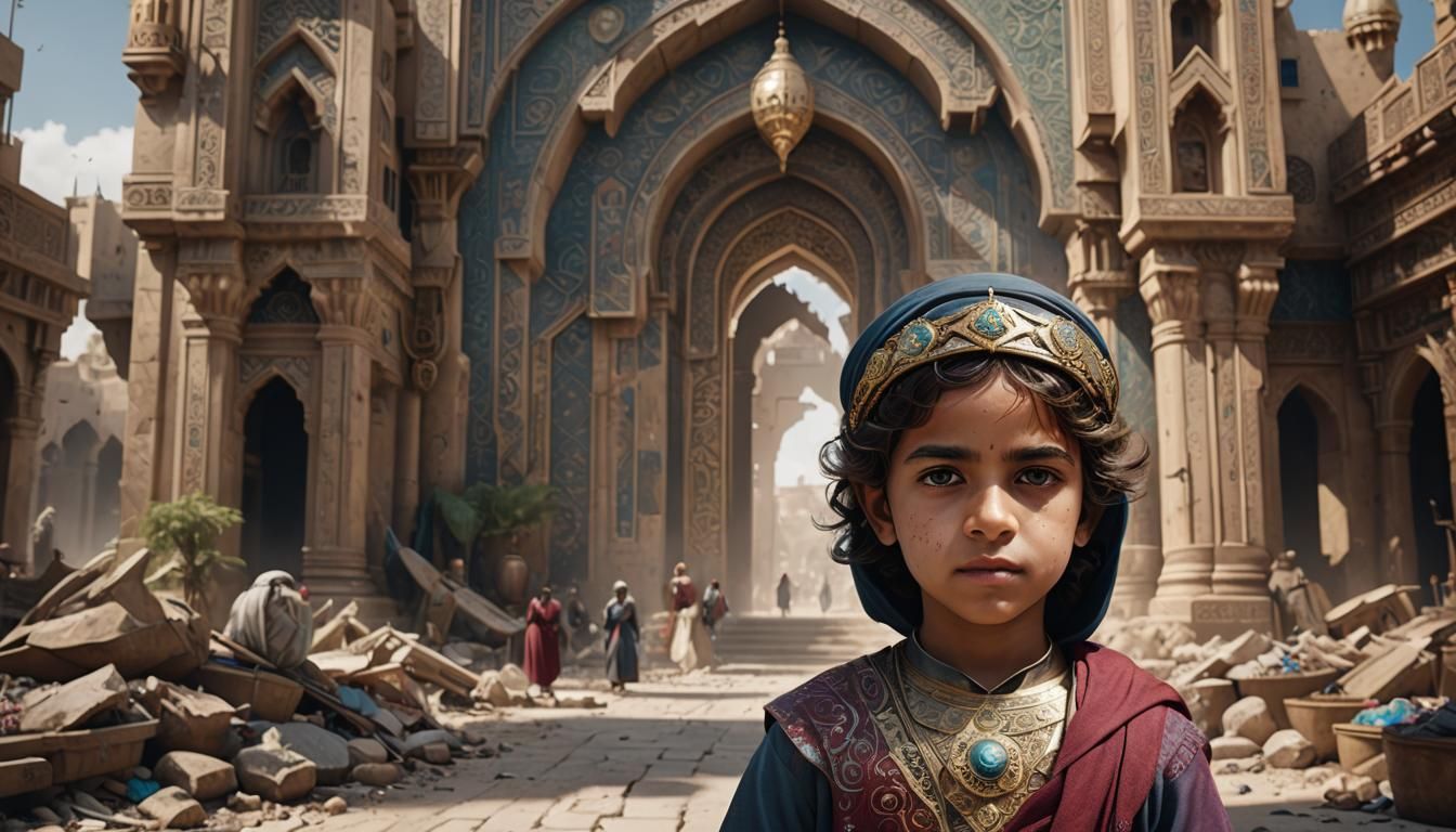 Beautiful Child of Qatar: Detailed Fantasy Art