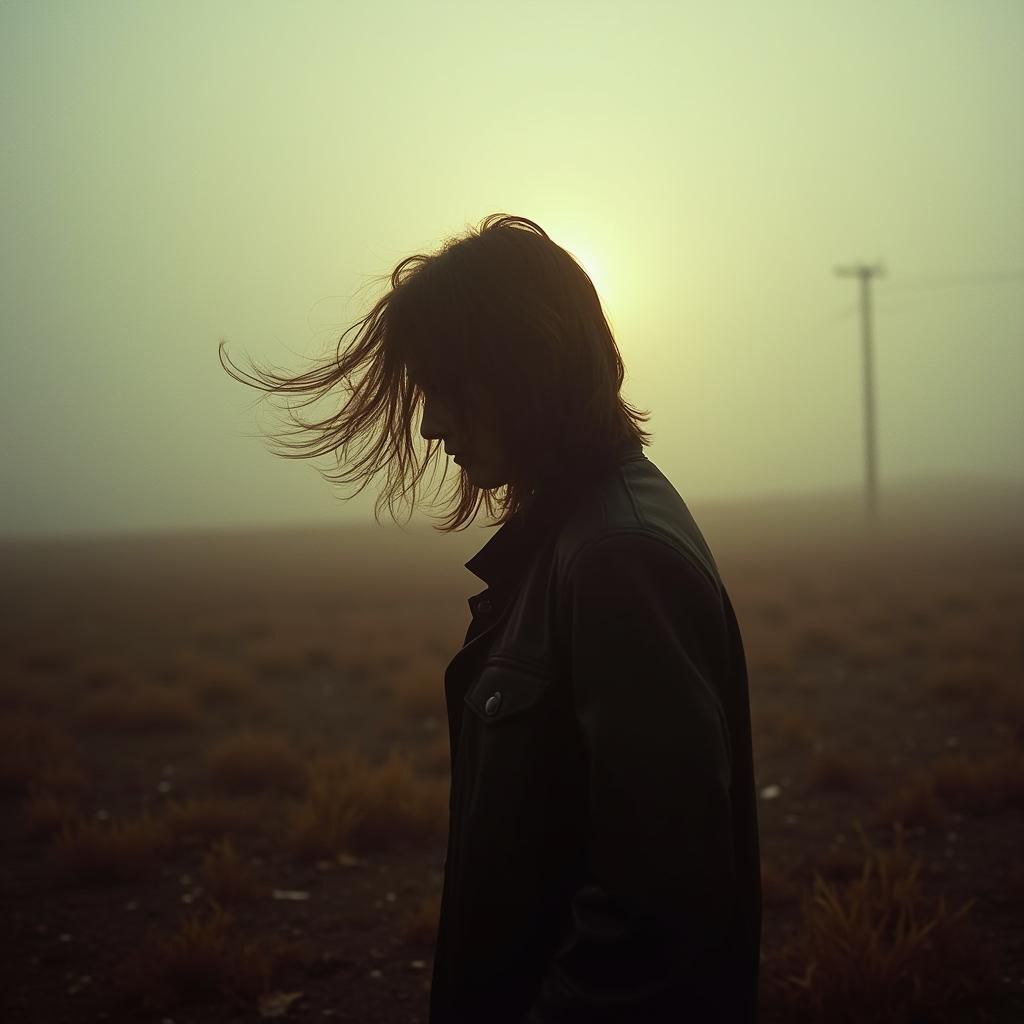 Autumnal Figure in Moody, Cinematic Landscape