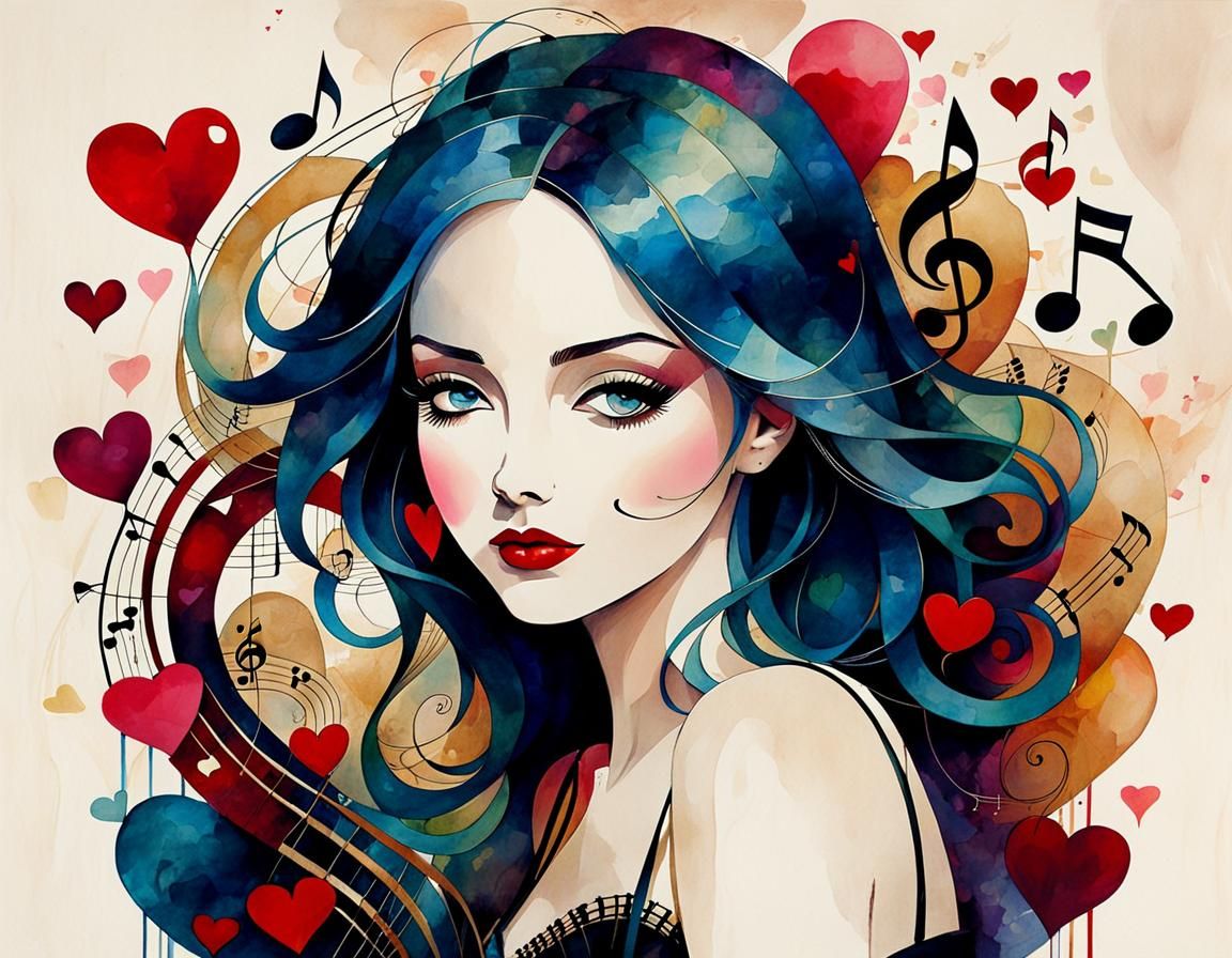 Harmonious Musical Illustration in Cubist Style