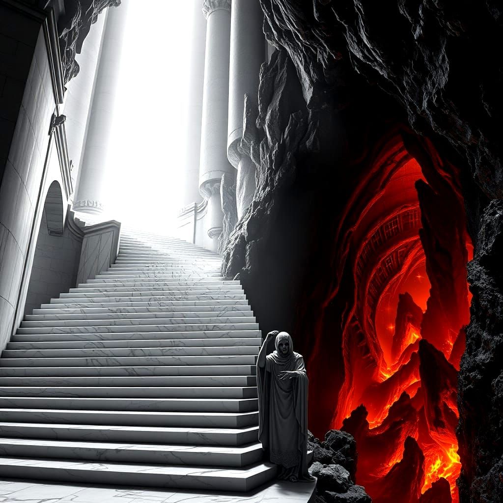 Stairway to Heaven and Hell Hyperrealistic Art