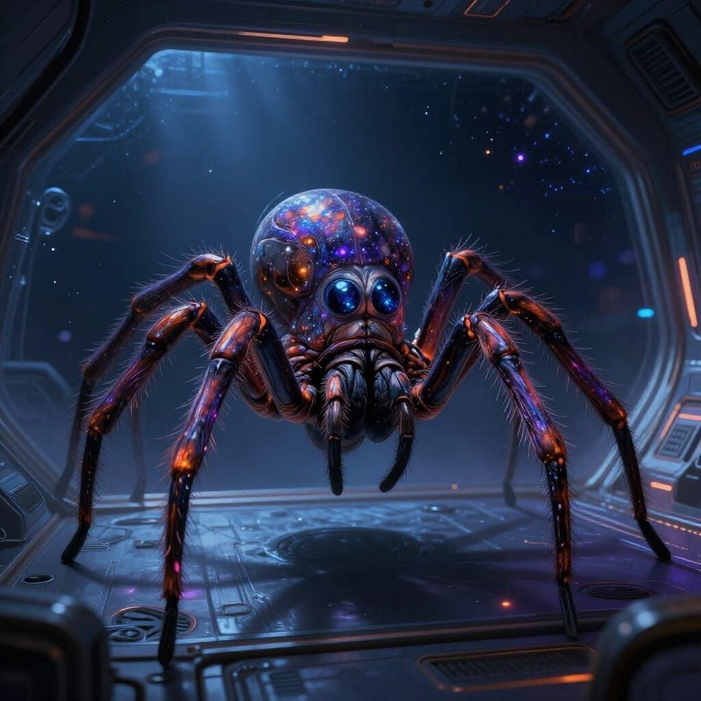 Giant Alien Spider Companion for Lonely Astronaut Jakub