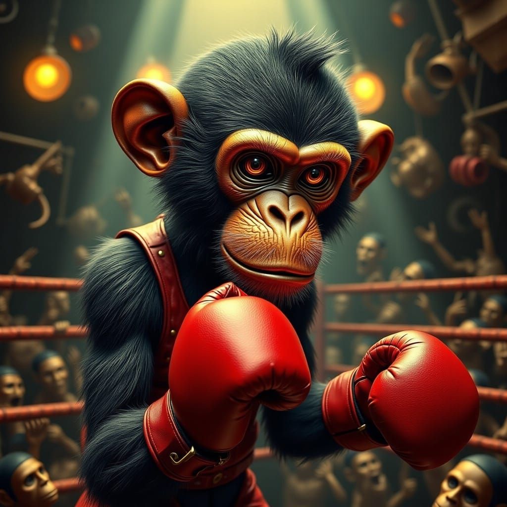 Monkey Boxer in Manga Comic Style
