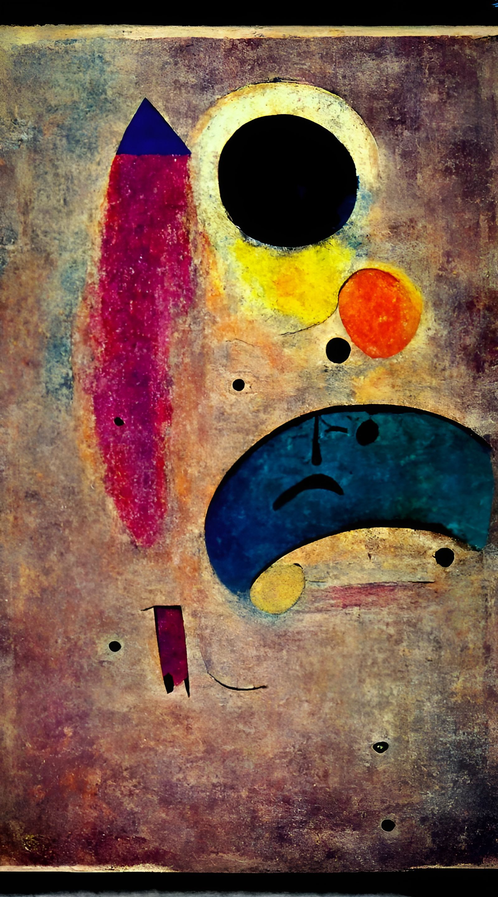 Abstract Sad Face in Expressionist Style