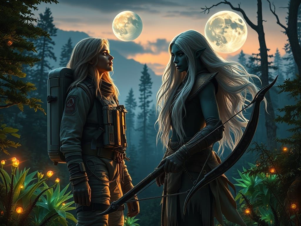 Galactic Encounter: Awe-Struck Astronaut Meets Enchanted Ran...