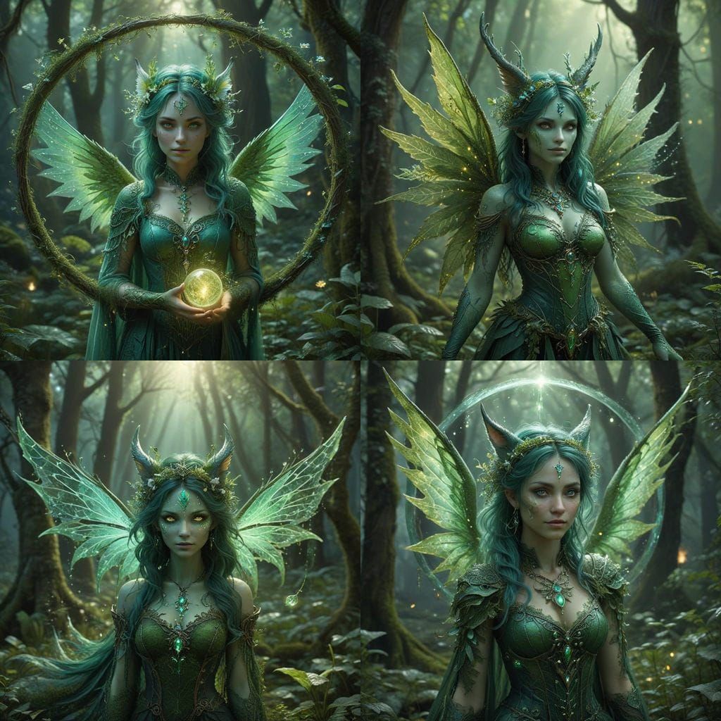 Mystical Green Goddess in the Mystic Grove