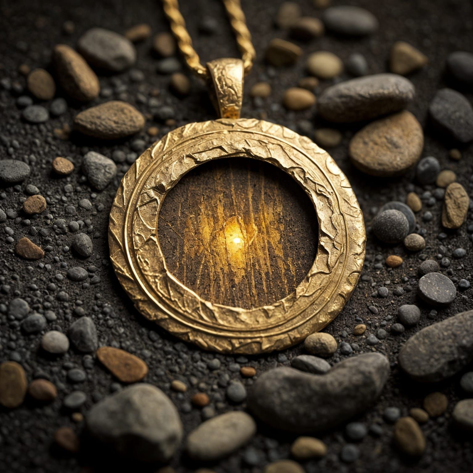 Golden Locket Fragment Shines Through Ashes