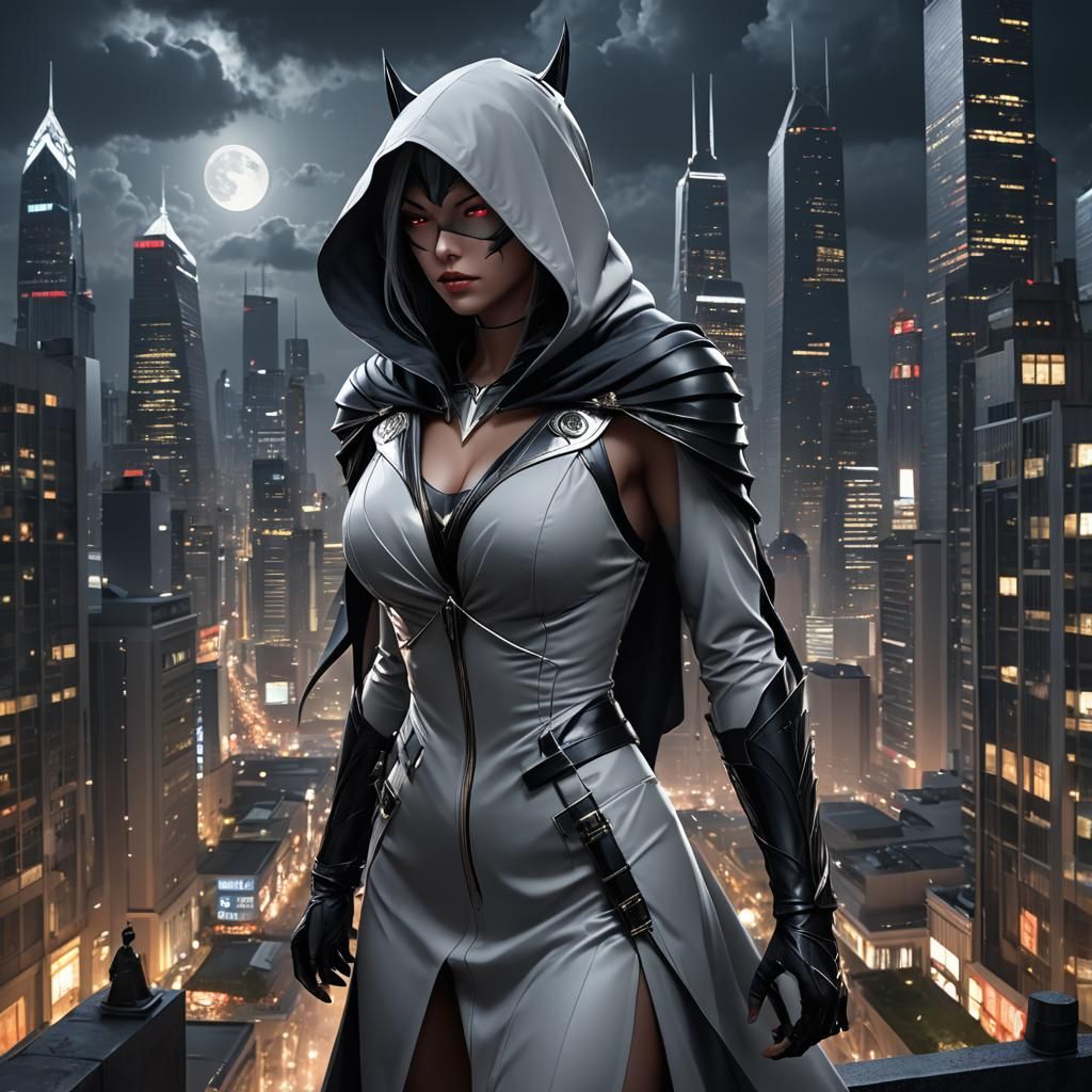 Hooded Super Villain in Anime Style